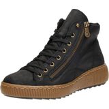 Rieker - Dames Veterboot - Zwart - Imitatieleer - Uitneembaar Voetbed