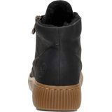 Rieker - Dames Veterboot - Zwart - Imitatieleer - Uitneembaar Voetbed