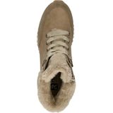 Rieker - Veterboot - Beige - Imitatieleer en Suède - Faux-Fur Rand