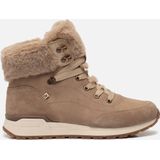 Rieker - Veterboot - Beige - Imitatieleer en Suède - Faux-Fur Rand