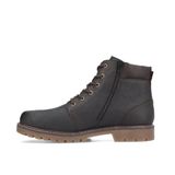 Rieker - Bruine Casual Enkellaarsjes - Leer - Wollen Voering - Waterafstotend