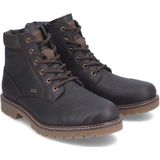 Rieker - Bruine Casual Enkellaarsjes - Leer - Wollen Voering - Waterafstotend