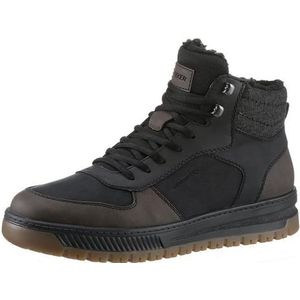 Rieker - 38545 - Korte Laarzen - Zwart - Waterafstotend - Plateauhak