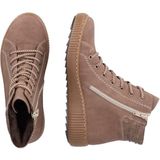 Rieker - Dames Veterboot - Donker Taupe - Imitatieleer - Rubber Zool