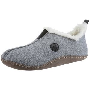 Rieker - 66350 - Damespantoffels - Grijs - Synthetisch/Textiel - Plat