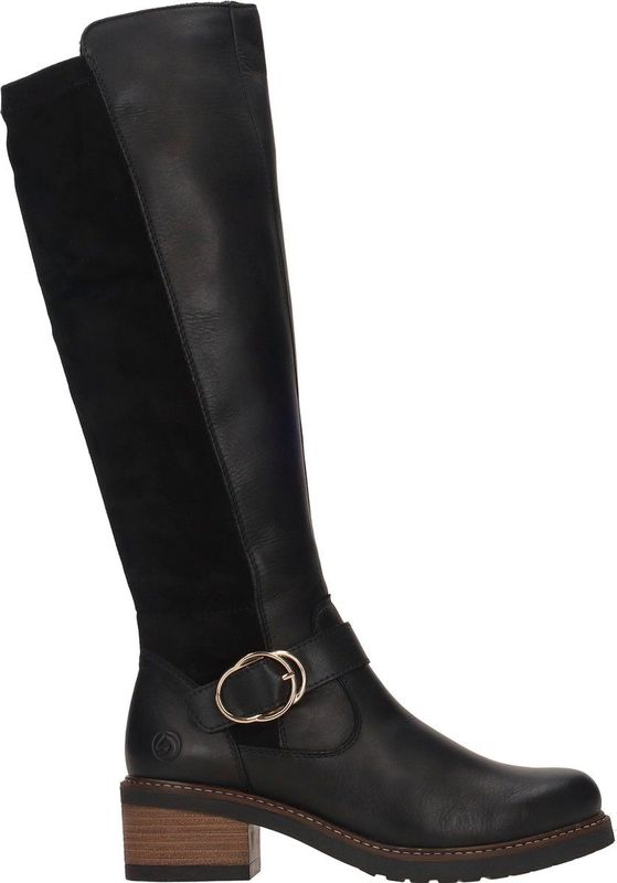 Remonte - Dames Laars - Zwart - Gladleer - Imitatiebont