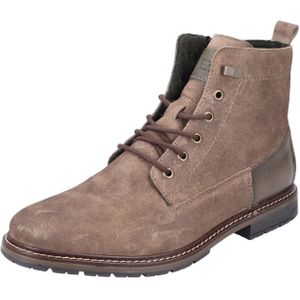 Rieker - Veterlaarsjes - Taupe - Hakken - Vetersluiting - Blokhak