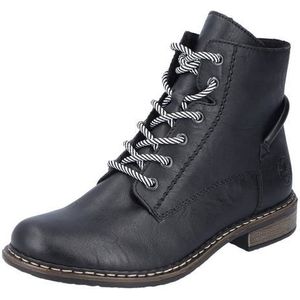 Rieker Dames 71230 Veterlaarzen, zwart, 36 EU