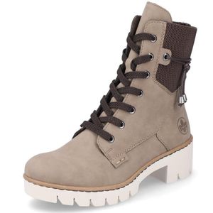 Rieker DAMES Enkellaarzen X5720, Vrouwen Veterlaarsjes,laarzen,chukka boot,korte laarzen,veterschoenen,Beige (beige / 64),36 EU / 3.5 UK