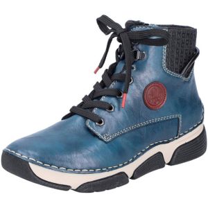 Rieker - 45943 - Veterlaarsjes - Enziaan - Kastanjebruin - Zwart