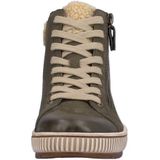 Remonte - Winterlaarzen - Veterboots - Kaki - Imitatiebont, Vetersluiting, Ritssluiting, Plateaudikte 2,5 cm