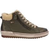 Remonte - Winterlaarzen - Veterboots - Kaki - Imitatiebont, Vetersluiting, Ritssluiting, Plateaudikte 2,5 cm