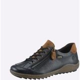 Casual - Donkerblauw/Bruin - Vrijetijdsschoen - TEX-uitvoering - Vetersluiting