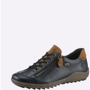 Casual - Donkerblauw/Bruin - Vrijetijdsschoen - TEX-uitvoering - Vetersluiting