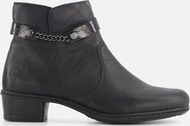 Rieker - Y0783 - Enkellaarzen - Zwart - Gevoerd - Halve Laarzen - Winterschoen