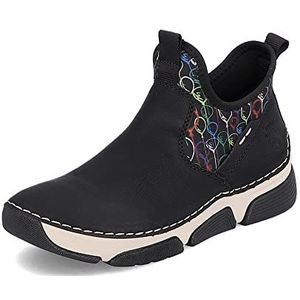 Rieker DAMES Sneakers 45957, Vrouwen Slip-On,lage schoen,straatschoenen,vrije tijd,sportief,Zwart (schwarz / 00),36 EU / 3.5 UK