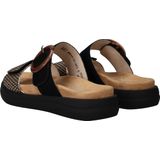 Remonte - Dames Schoenen - Zwart - Leer - Slippers met Klittenbandsluitingen