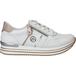 Remonte - D1327 81 - Sneakers - Wit - Leer - Rits en Vetersluiting