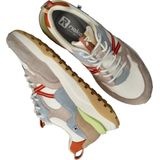 OTTO RIEKER Sport Sneakers - Wit/Rosé/Lichtblauw - Vrijetijdsschoen - Vetersluiting - Sleehak