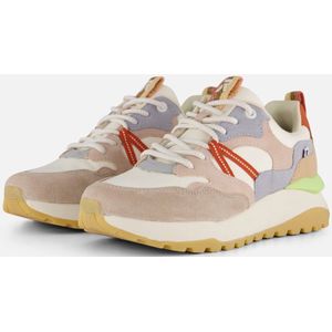 OTTO RIEKER Sport Sneakers - Wit/Rosé/Lichtblauw - Vrijetijdsschoen - Vetersluiting - Sleehak