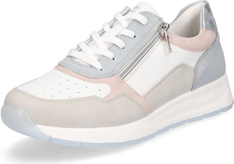 Remonte - Sneakers - Lichtgrijs - Sleehak - Vetersluiting