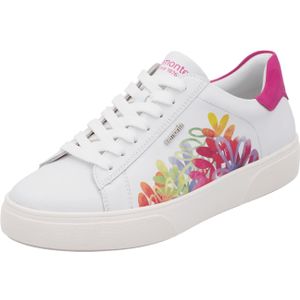 Remonte - Plateausneakers - Veterschoen - Wit/Fuchsia - Contrastafwerking