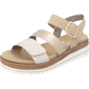 Remonte - Sleehaksandaaltjes - Beige/Goudkleur - Vegan - Klittenbandsluiting