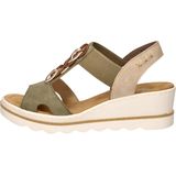 Rieker - Dames Sandaal - Licht Groen - Imitatieleer - Antistress-voetbed