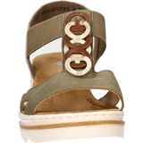 Rieker - Dames Sandaal - Licht Groen - Imitatieleer - Antistress-voetbed