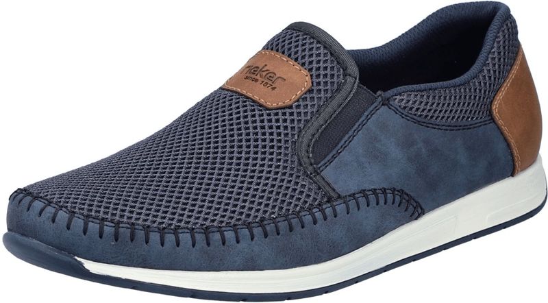 Rieker - Heren Instapschoenen - Zwart - Textiel en Imitatieleer