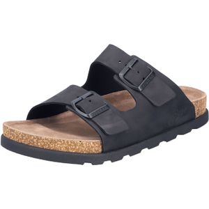Rieker Slippers - Heren - Zwart - Zacht Suède - Gespsluiting