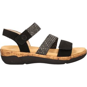 Remonte - Nubuck - Sandalen - Zwart - Suède/Textiel