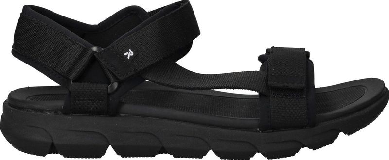 Rieker - Sport Sandalen - Zwart - Textiel - Verstelbare Banden