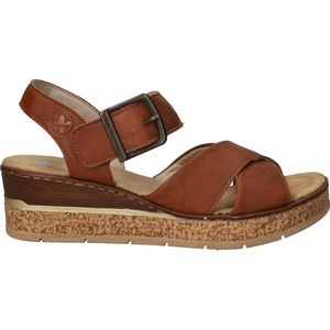 Rieker - Sandalen Hak - Cognac - Kunstleer