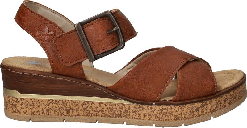 Rieker - Sandalen Hak - Cognac - Kunstleer