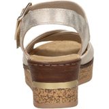 Rieker Sandalen - Beige - Textiel - Klittenbandsluiting - Rubber Zool