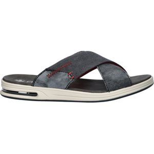 Rieker - Heren Slipper - Donkerblauw - Imitatieleer/Canvas - Antistress-voetbed