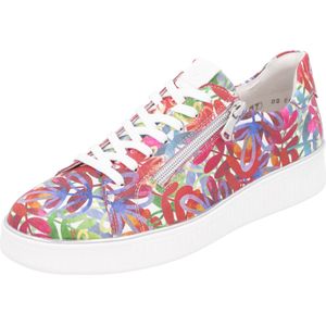 Sneakers - Bloemenprint - Leer - Ronde Neus - Flexibele Zool