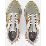 Riekers - Evolution Sneakers - Groen - Leer - Vetersluiting - Rubber Zool
