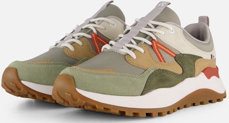 Riekers - Evolution Sneakers - Groen - Leer - Vetersluiting - Rubber Zool