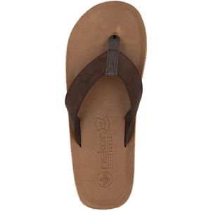 Rieker - Slippers - Bruin - Leren Voetbed - Slip-On