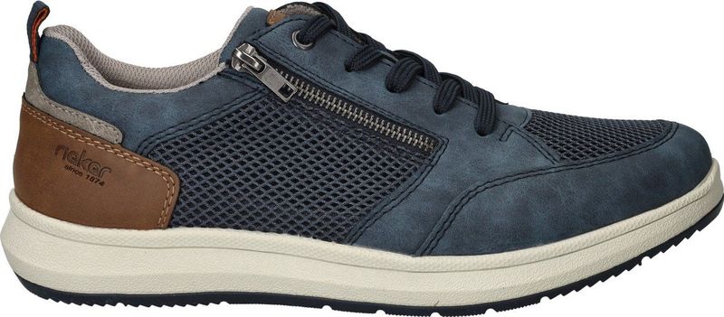 Rieker - Heren Sneakers - Blauw - Comfortabel - Vetersluiting