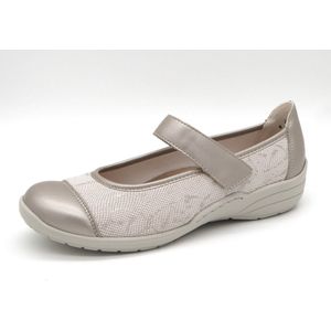 Remonte - R7627-81 Ballerina - Beige/Metallic - Synthetisch Materiaal