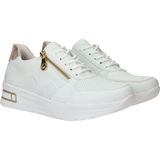 Rieker - Lage Sneakers - Imitatieleer - Zwart - Rits Sluiting