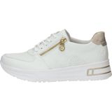 Rieker - Lage Sneakers - Imitatieleer - Zwart - Rits Sluiting