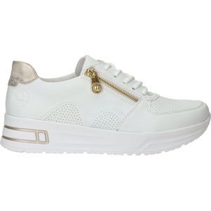 Rieker - Lage Sneakers - Imitatieleer - Zwart - Rits Sluiting