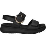 Remonte - Dames - Sandalen - Zwart - Leer, Klittenbandsluiting, Lite 'n Soft Zool