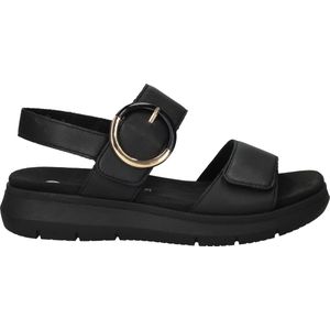 Remonte - Dames - Sandalen - Zwart - Leer, Klittenbandsluiting, Lite 'n Soft Zool