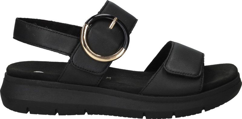 Remonte - Dames - Sandalen - Zwart - Leer, Klittenbandsluiting, Lite 'n Soft Zool