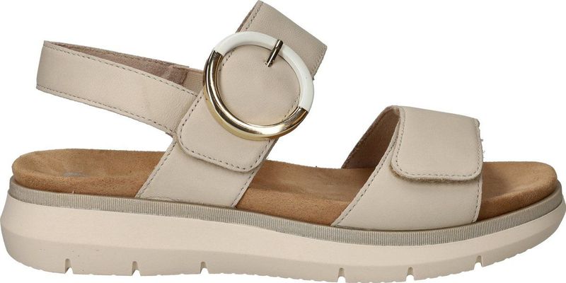 Remonte - Sandalen - Beige - Leer - Klittenbandsluiting